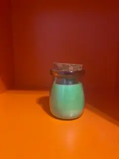 Green Colored, Peppermint Scented Candle