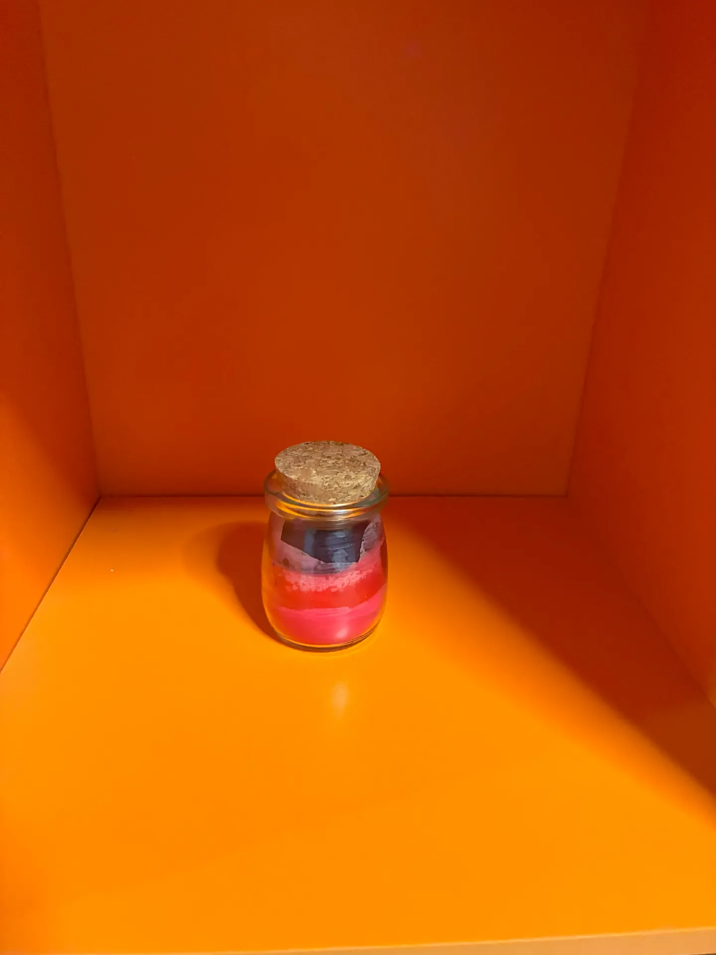 Bright pink, Dark pink, Violet colored, lavender scented candle